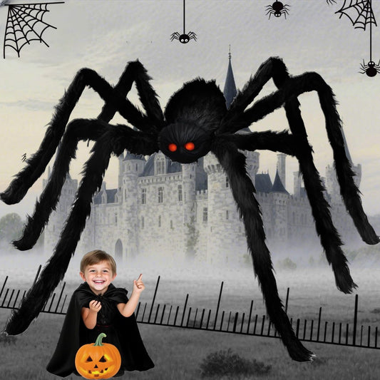 Giant Spider 6.6 Ft, 78" Halloween Decorations Fake Halloween Decor Spiders Large, Furry Spiders for Outdoor Indoor Yard Home Costumes Party House Décor, 1 Pack
