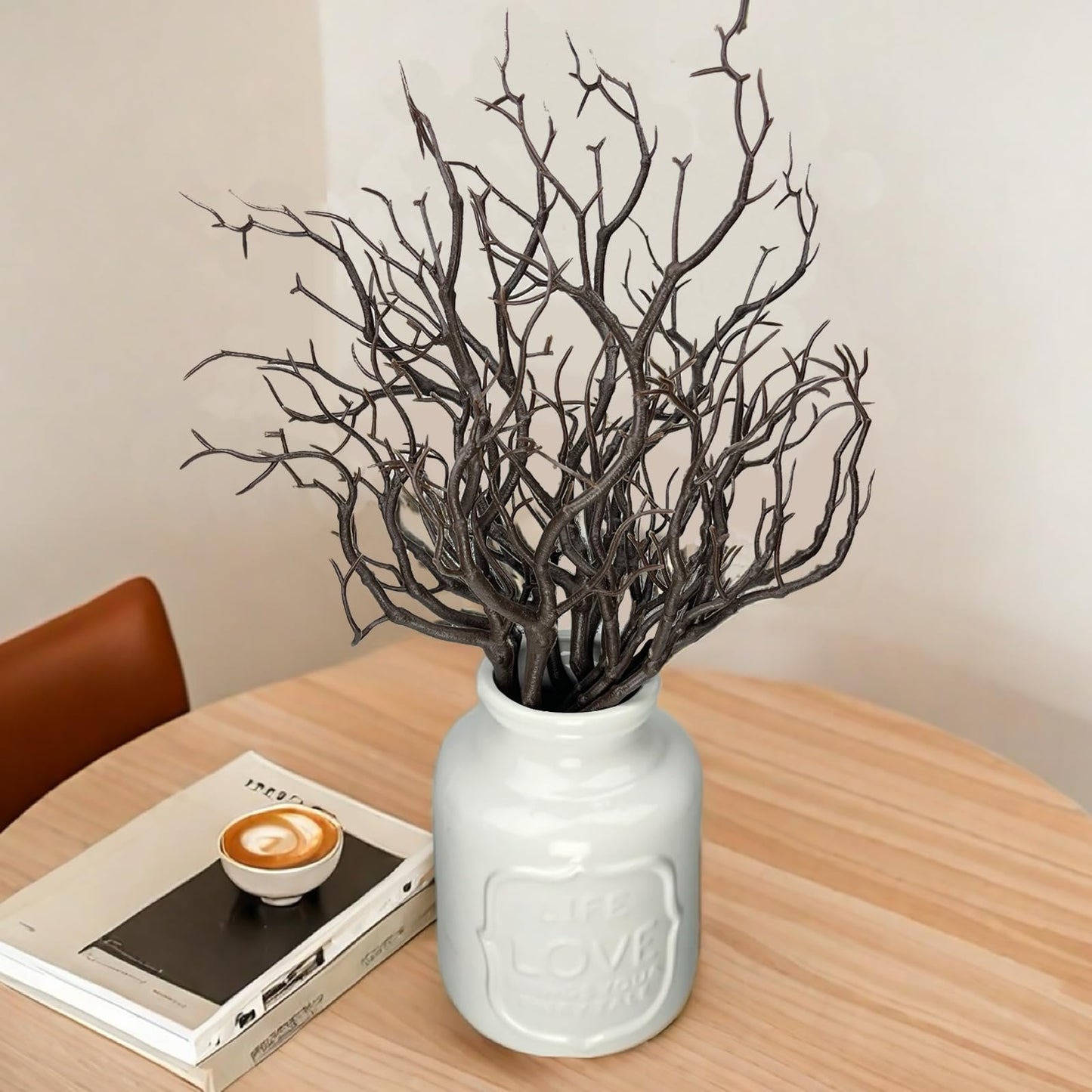 Threemonkys 13.8 inches Artificial Coral Branches Fake Antler Branches Small Branches for Home Decoration Flower Arrangement Wedding Christmas Halloween Festival (Brown 10PCS)