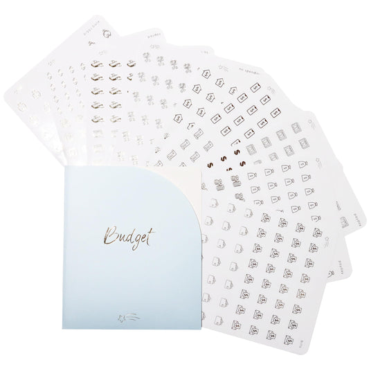 In The Slightest - Budget Planner Stickers, Clear Gold Foil Icons, Planner, Functional Savings, Spending, Bills, Money, Pay Day, No Spend, Minimal, Daily, Over 500 Stickers, WiFi, Phone - Golden Hour