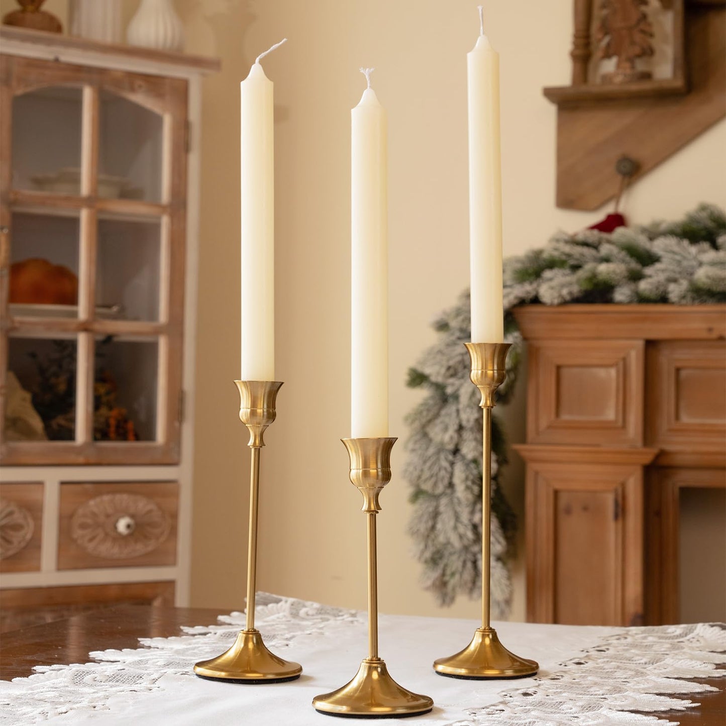 Chill Recipe Candlestick Holders Gold Taper Candle Holders 3 pcs Candle Sticks Holders for Home Decor Table Centerpiece Wedding Housewarming Festival