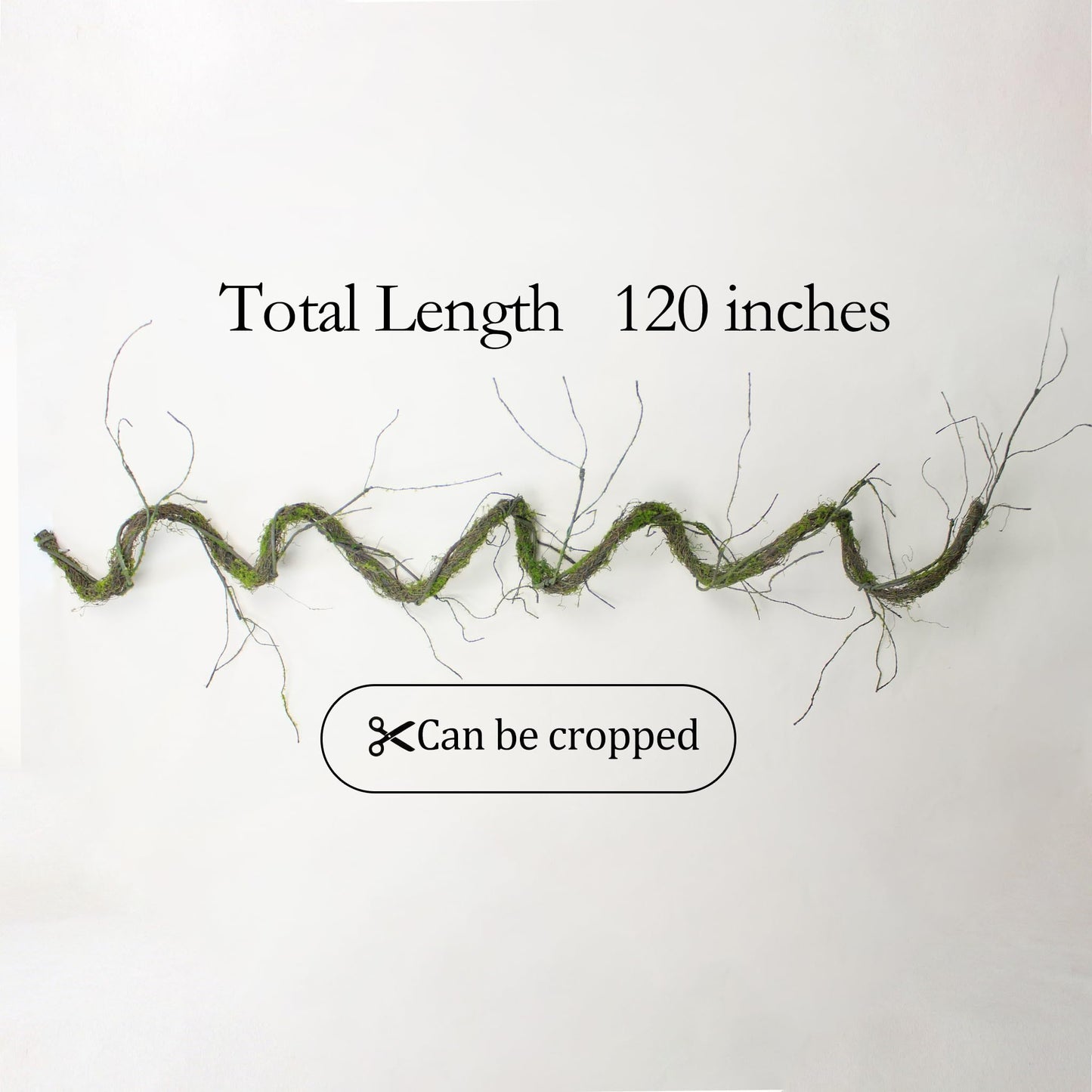 120 inch bendable artificial Dragon Whisker MossVine Green Hanging fake Plants for indoor outdoors entryway Wall Tree Jungle Vine sfireplace Decoration Reptiles Branches Christmas Halloween Easter