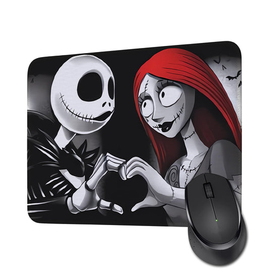 Jack and Sally Gift Carnival Halloween Mouse Pad for Women Girls Movie Mouse Pads for Friend (Jack and Sally Black MP)