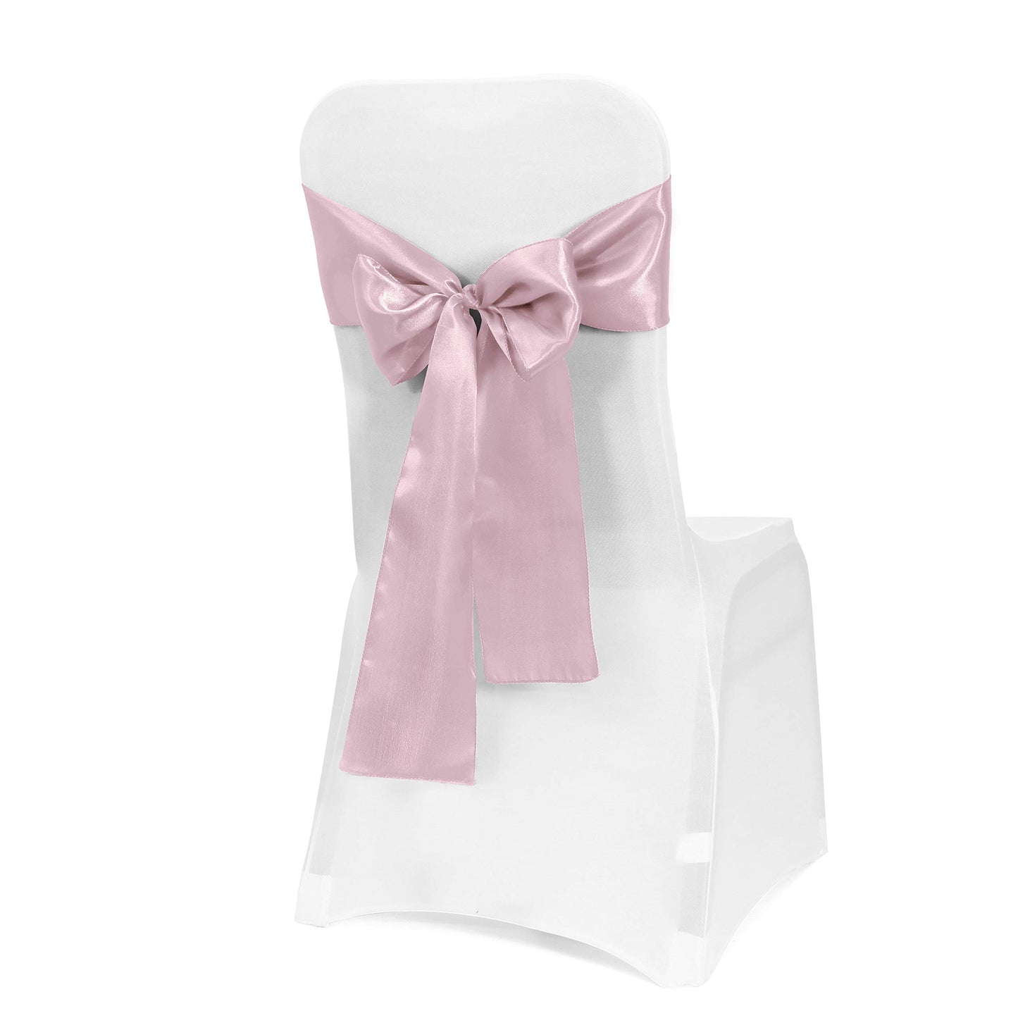 Obstal 10 PCS Satin Chair Sashes Bows for Wedding Reception- Universal Chair Cover Back Tie Supplies for Banquet, Party, Hotel Event Decorations