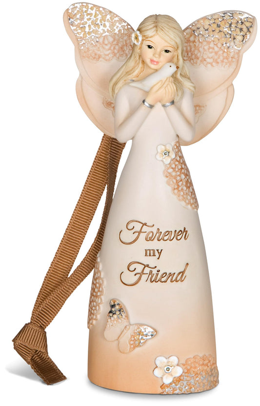 Pavilion Gift Company 19080 Forever Friend Angel Figurine/Ornament, 4-1/2-Inch, Gold