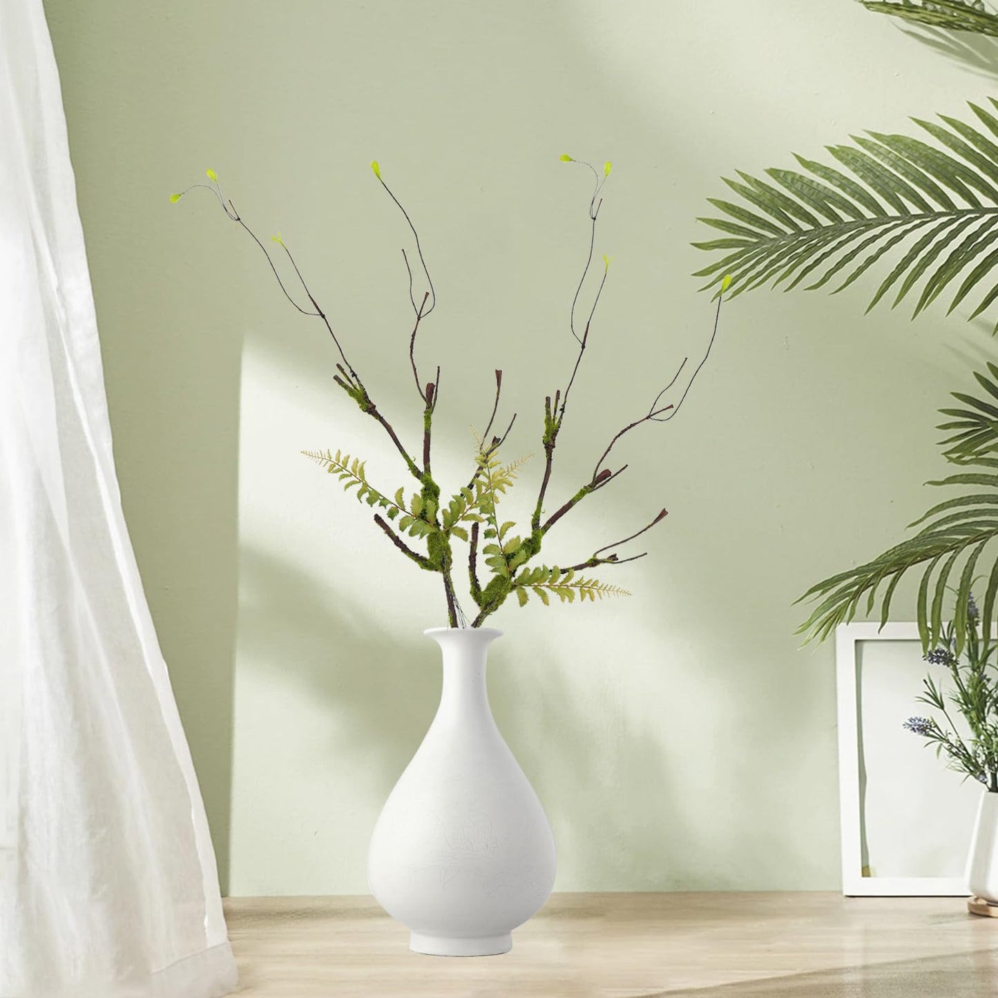 2pcs 40inch Bendable Faux Branch Vine Moss Greenery For Vase Wall decor