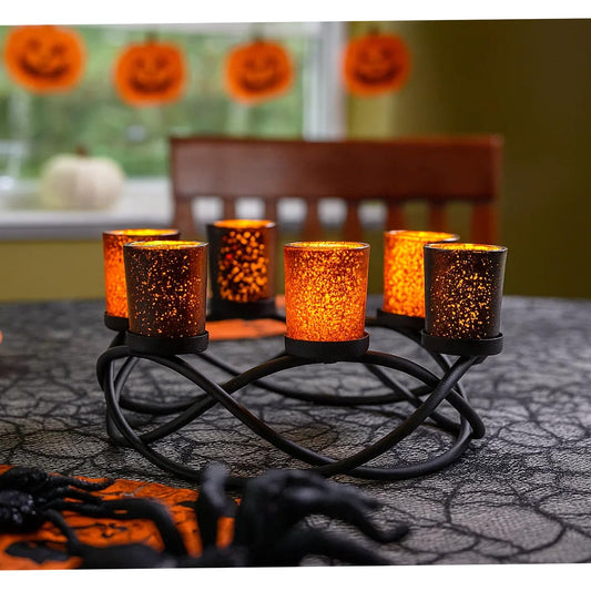 Seraphic Halloween Decorations for Indoor Table Centerpieces, Orange/Black