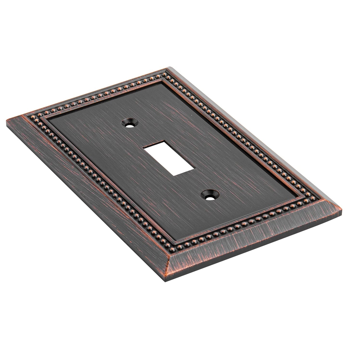Henne Bery Sunken Pearls Heavy Duty Decorative Wall Plate Switch Plate Outlet Cover (Single Toggle, 2 Pack, Aged Bronze)