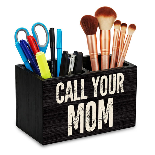 Zomhix Call Your Mom Black Pen Holder Desk Organizer