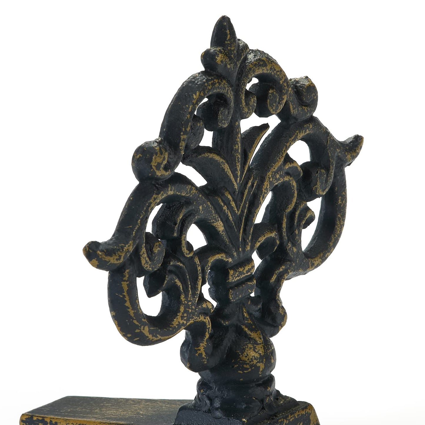 WEMPOLU Art Nouveau Door Stopper Wedge for Bottom of Door, Decorative Cast Iron Floor Door Stop, Antique Bronze