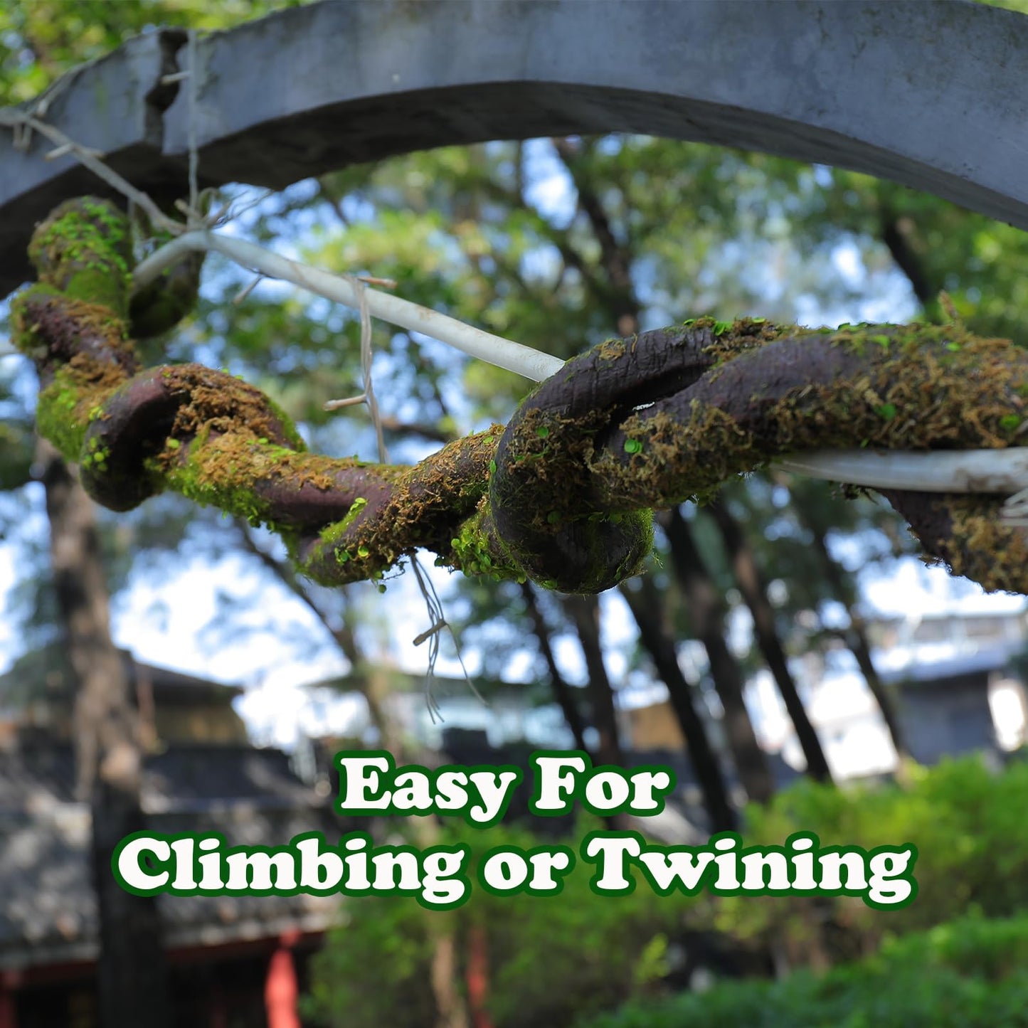 74.8inch Large Foam Bendable Twining Artificial Jungle Vines Thick Tree Trunk Greenery Willow Branches with Faux Moss Leaves for Backdrop Wall Ceiling Hanging Halloween Mantel Patio Haunted Decor
