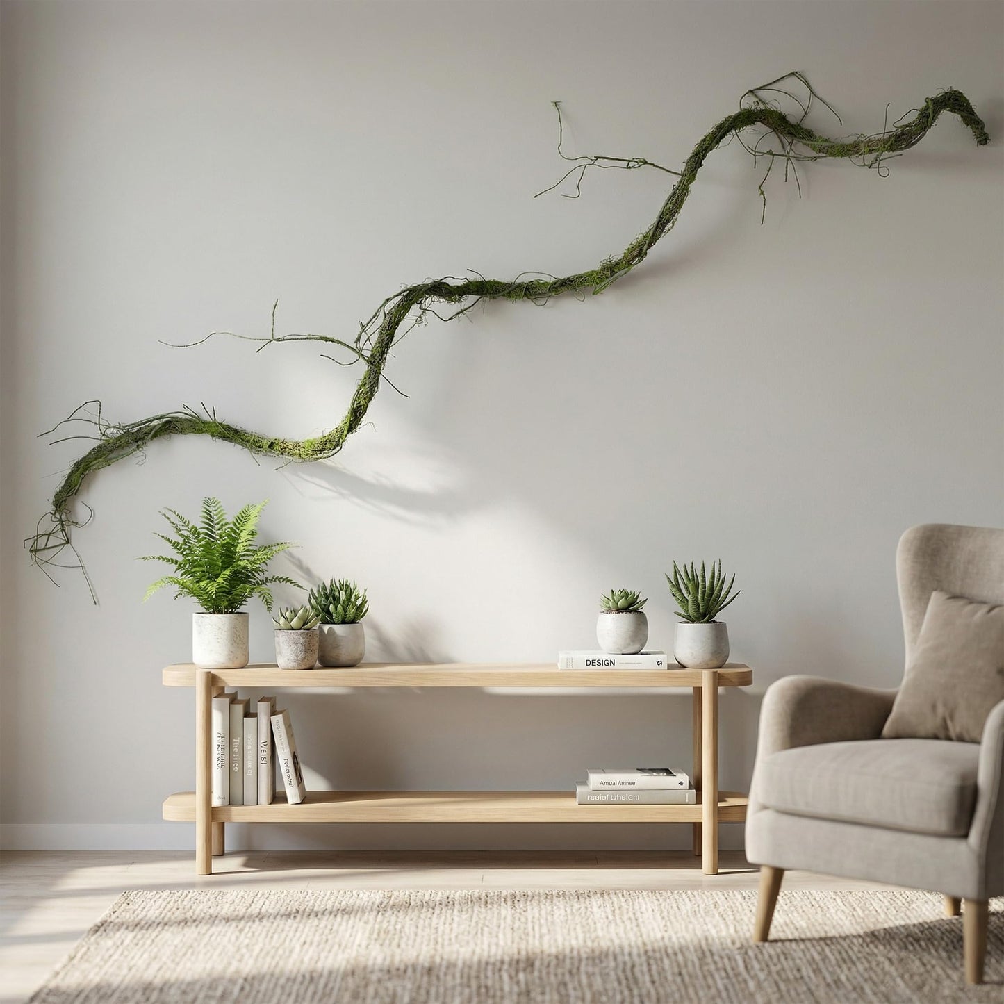 120 inch bendable artificial Dragon Whisker MossVine Green Hanging fake Plants for indoor outdoors entryway Wall Tree Jungle Vine sfireplace Decoration Reptiles Branches Christmas Halloween Easter