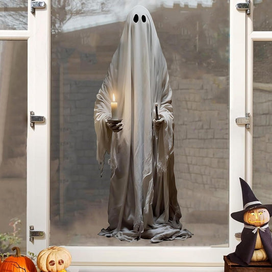 2 Sheets Halloween Ghost Window Clings Ghost Window Decals Ghost Reusable Stickers for Spooky Halloween Home Decoration Windows Glass Mirror Decor Holiday Party Supplies
