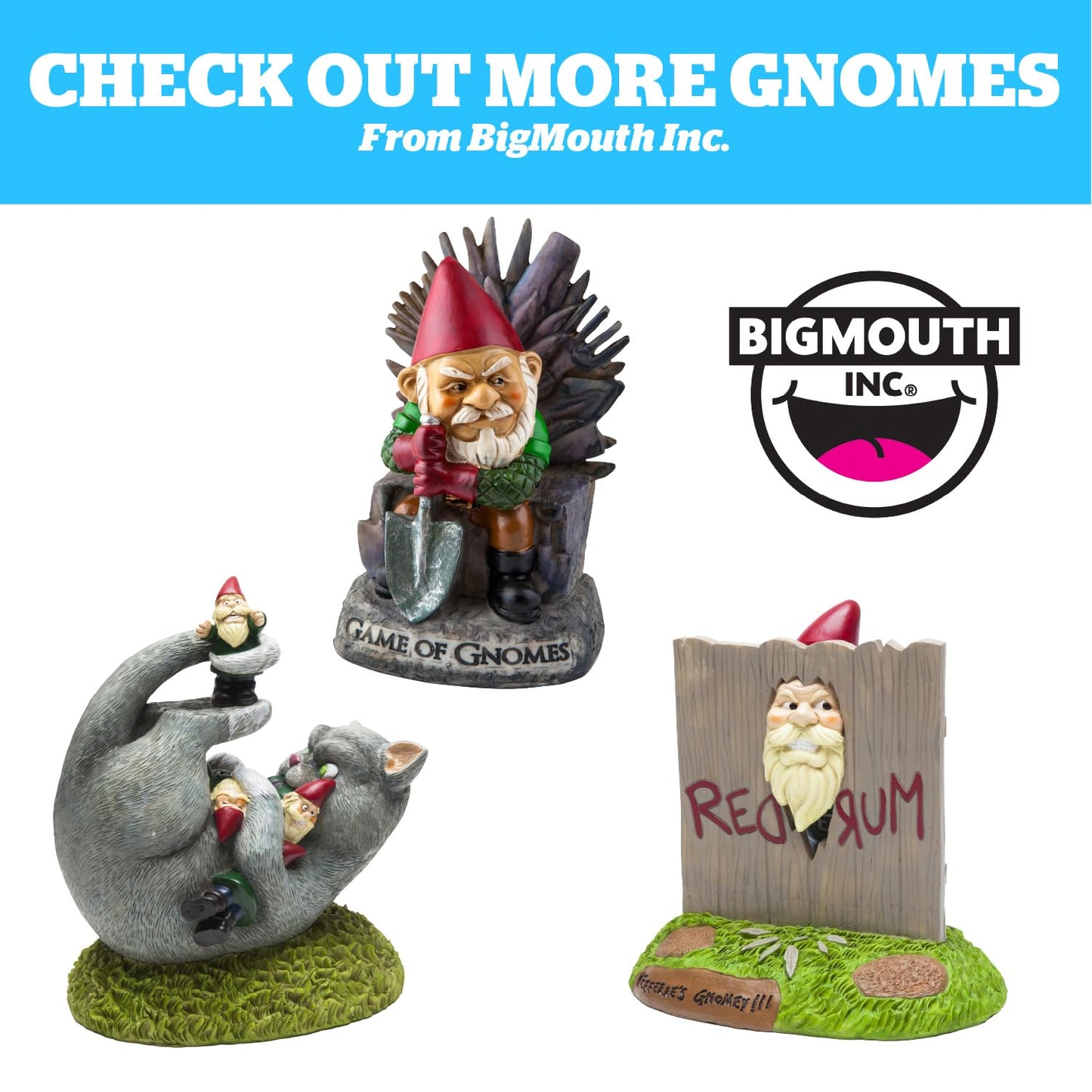 BigMouth Inc Go Away Garden Gnome Statue, Funny Outdoor Lawn & Yard Figurine, Housewarming Gag Gift Sculpture Decorations