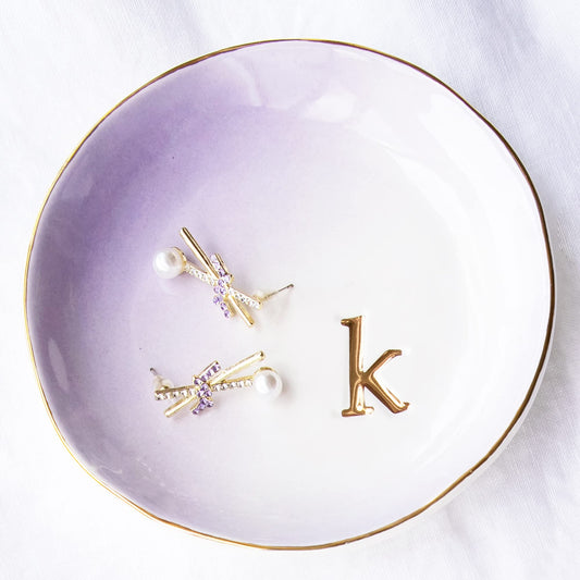 COLLECTIVE HOME - Ceramic Jewelry Tray, Decorative Trinket Dish for Rings Earrings Necklaces Bracelet Watch Keys, Birthday Mother's Day Christmas Gift for Women, 4.75", Colored Surface (K)