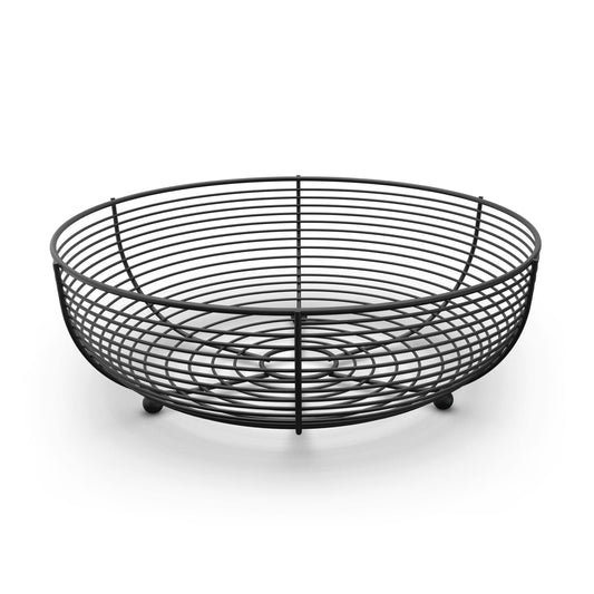 CAXXA Countertop Fruit Bowl, Wire Basket for Fruits, Breads, Vegetables,Snacks, Black