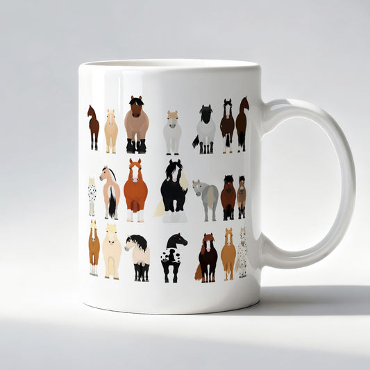 LADOCK Funny Horse Mug, Horse Lover Gifts Ceramic Coffee Mug, Horses Gifts for Women Men, Funny Farmhouse Animal Coffee Tea Cups 11 oz