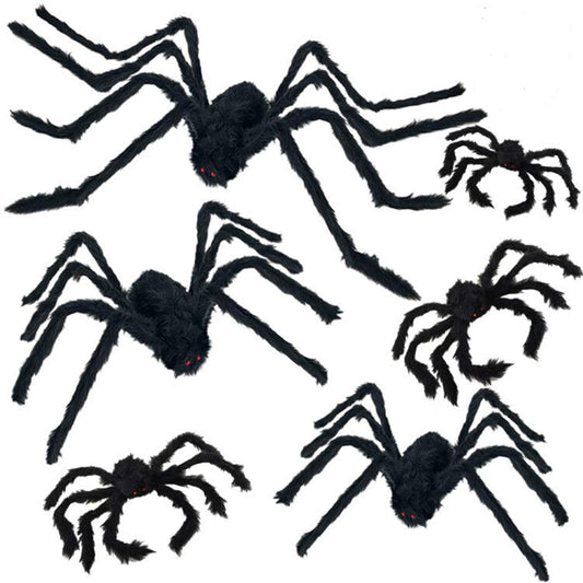 ESSENSON Halloween Spider Decorations, 6 PCS Scary Giant Spiders Set