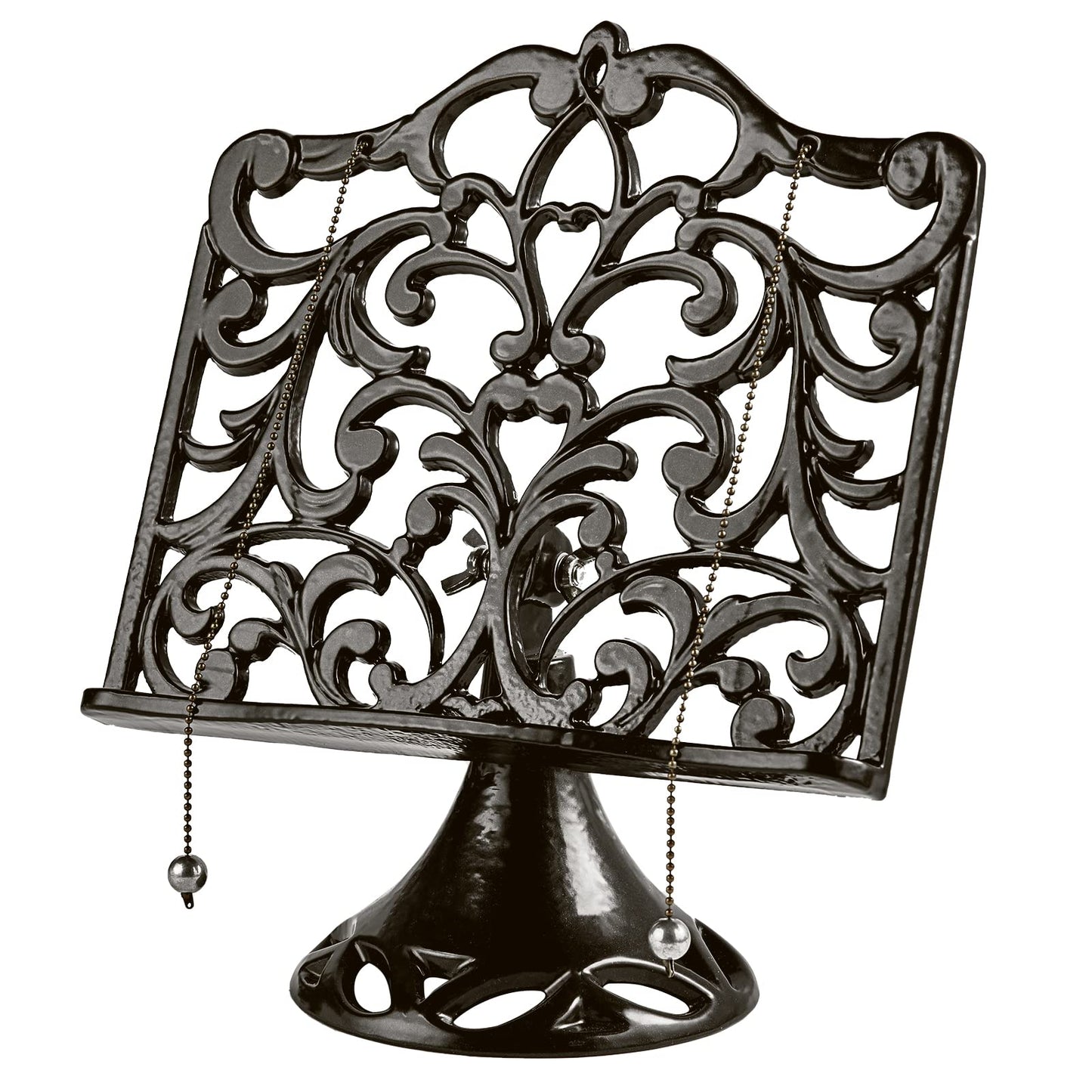 JOGREFUL Adjustable Cookbook Stand, Cast Iron Heavy-Duty Recipe Book Holder, Kitchen Vintage Recipe Book Holder, Reading Rest Holder for Easel/Counter/Books/Magazine/iPad/Bible, Classic Coffee Gold