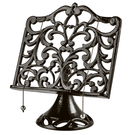 JOGREFUL Adjustable Cookbook Stand, Cast Iron Heavy-Duty Recipe Book Holder, Kitchen Vintage Recipe Book Holder, Reading Rest Holder for Easel/Counter/Books/Magazine/iPad/Bible, Classic Coffee Gold