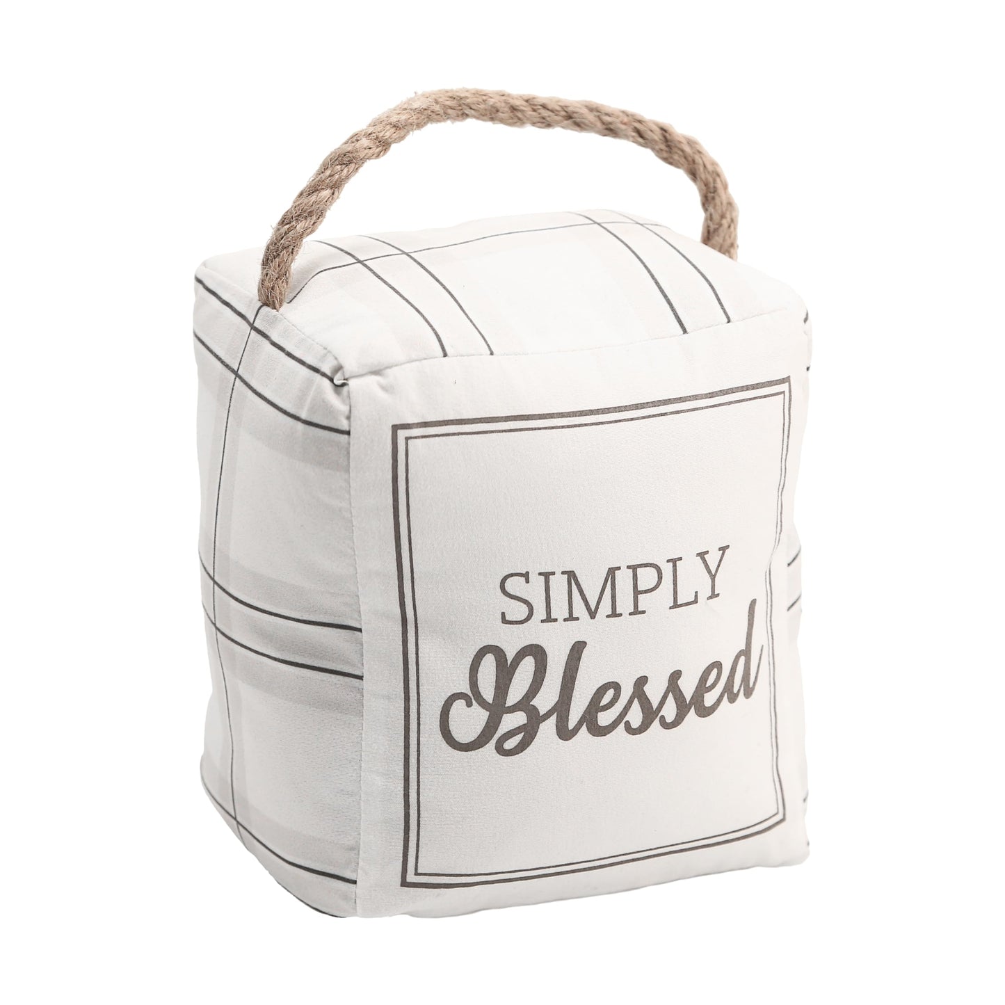 Pavilion - Simply Blessed - 5" x 4" x 6" Door Stopper Book End Housewarming New Home Owner Present Religious Friend Gift Rustic Farmhouse Home Decor