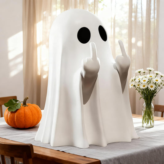 Muxiziu Halloween Ghost Figurine - Large Size 4.5 in Ghost Statue, Halloween Ghost Figurines for Home, Desk, Party Decor, Spooky & Cute Ghost Decor Home Decor Indoor (Big)