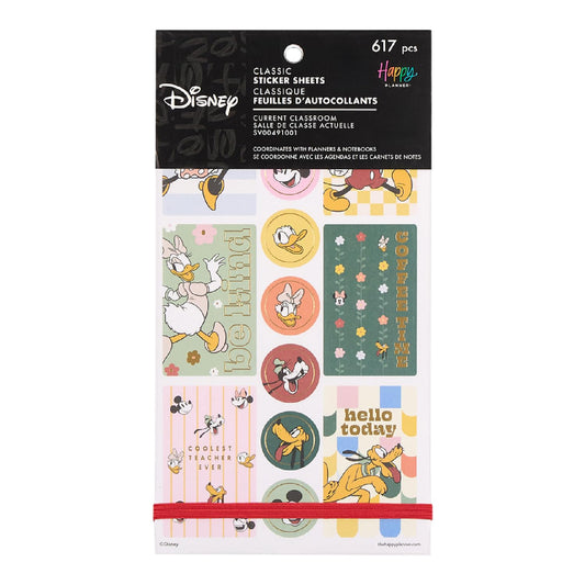 Happy Planner Disney 30-Sheet Sticker Set for Planners, Calendars, and Journals, Easy-Peel Stickers, Scrapbook Accessories, Current Classroom, 617 Stickers Total