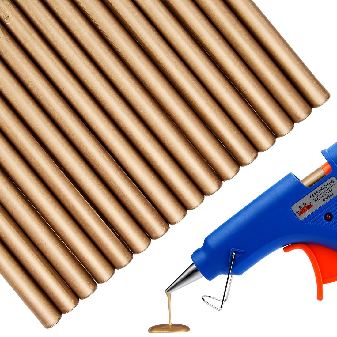 16PCS Mini Glue Gun Wax Seal Sticks for Wax Seal Stamp, Antique Bronze, Great for Wedding Invitations, Cards, Envelopes， Wine Packages