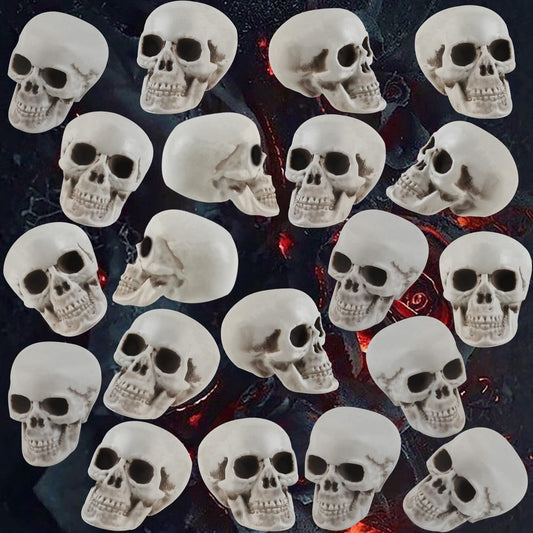 Junware 20 Pcs Halloween Skulls Realistic Looking Skulls Skeleton Head for Halloween Bar Home Table Decoration Model Human Skeleton Statue (1.6 x 1.8 x 2.3 Inches)