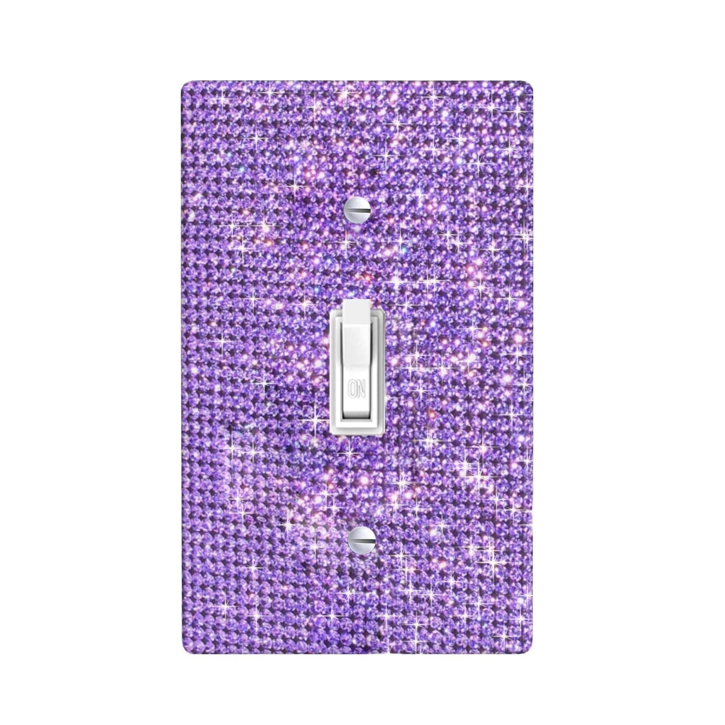 Shiny Silver Purple Bling Outlet Covers Wall Plate Single Toggle Light Switch Cover for Bedroom Accessories Home Decorative