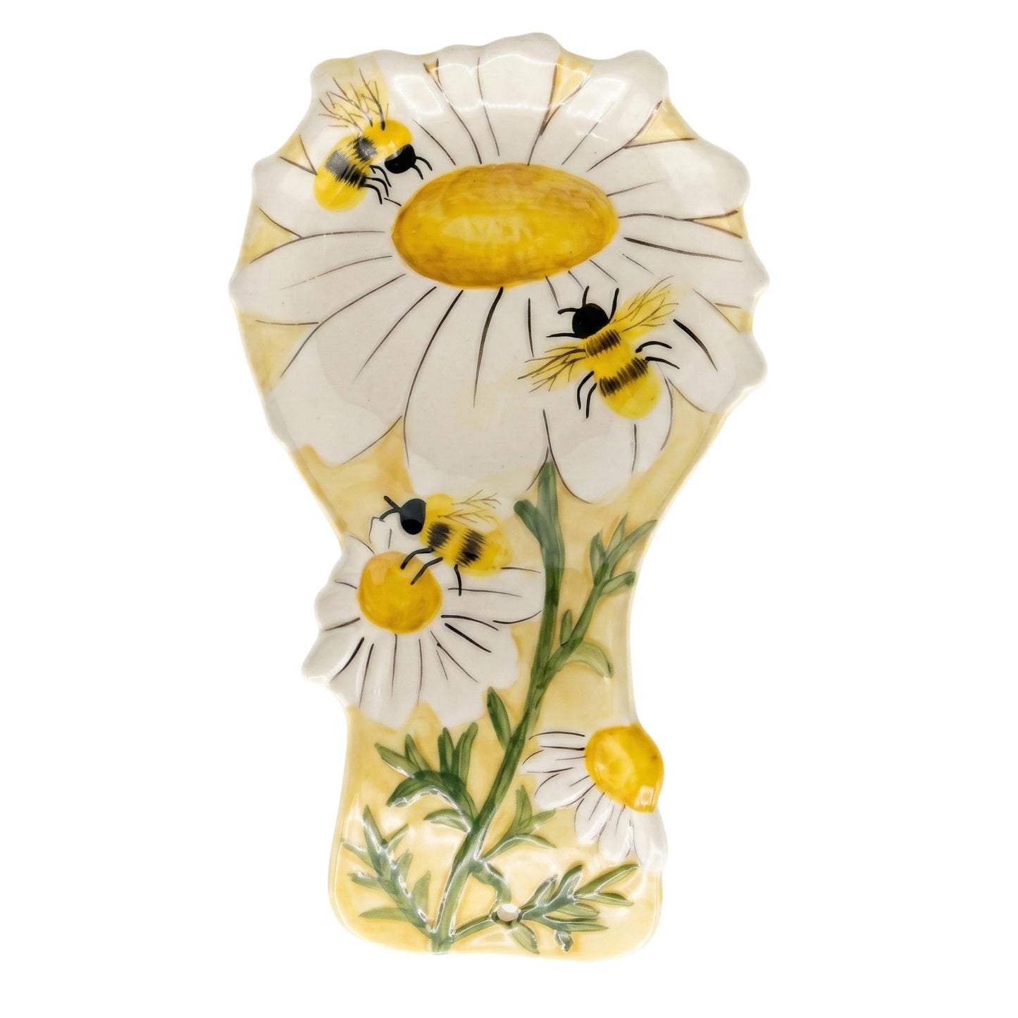 Blue Sky Clayworks Great Flower and Bustling Honey Bee Spoon Rest