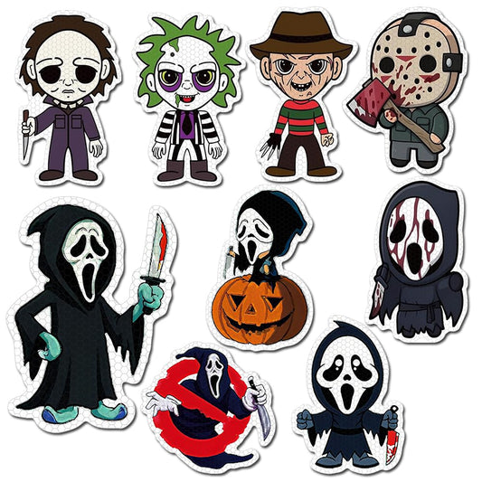 9 Pack Reflective Halloween Car Magnets, Cute Cartoon Ghost Magnetic Bumper Stickers, Horror Halloween Fridge Magnets for Holiday Party, Home, Trunk, Car, Garage Door Décor