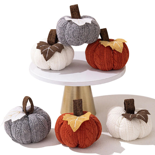 Set of 6 Small Crochet Pumpkins – Rustic Fall Decor for Cozy Autumn, Thanksgiving, and Halloween – Perfect for Farmhouse, Table, and Kitchen Decoration