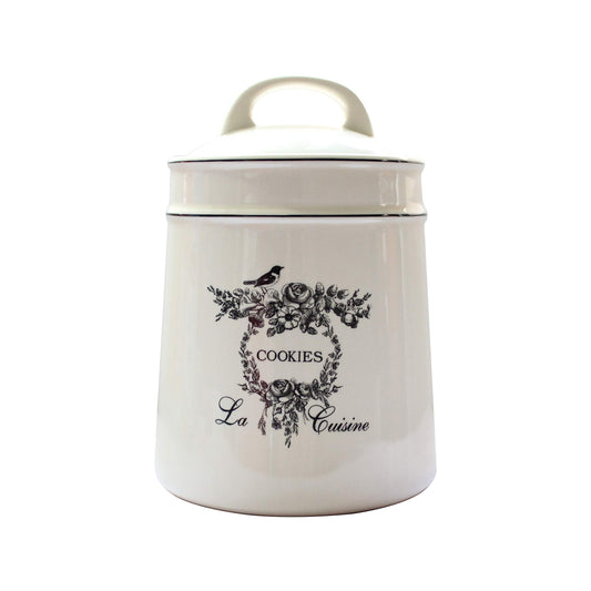 Lonovel Vintage Ceramic Cookies Jars,Retro Bird and Flower Design,Large Kitchen Organization Storage Canister with Airtight Lid,Seal Canister for Food Storage,Store Cookies,Biscuits,Dessert etc,Beige