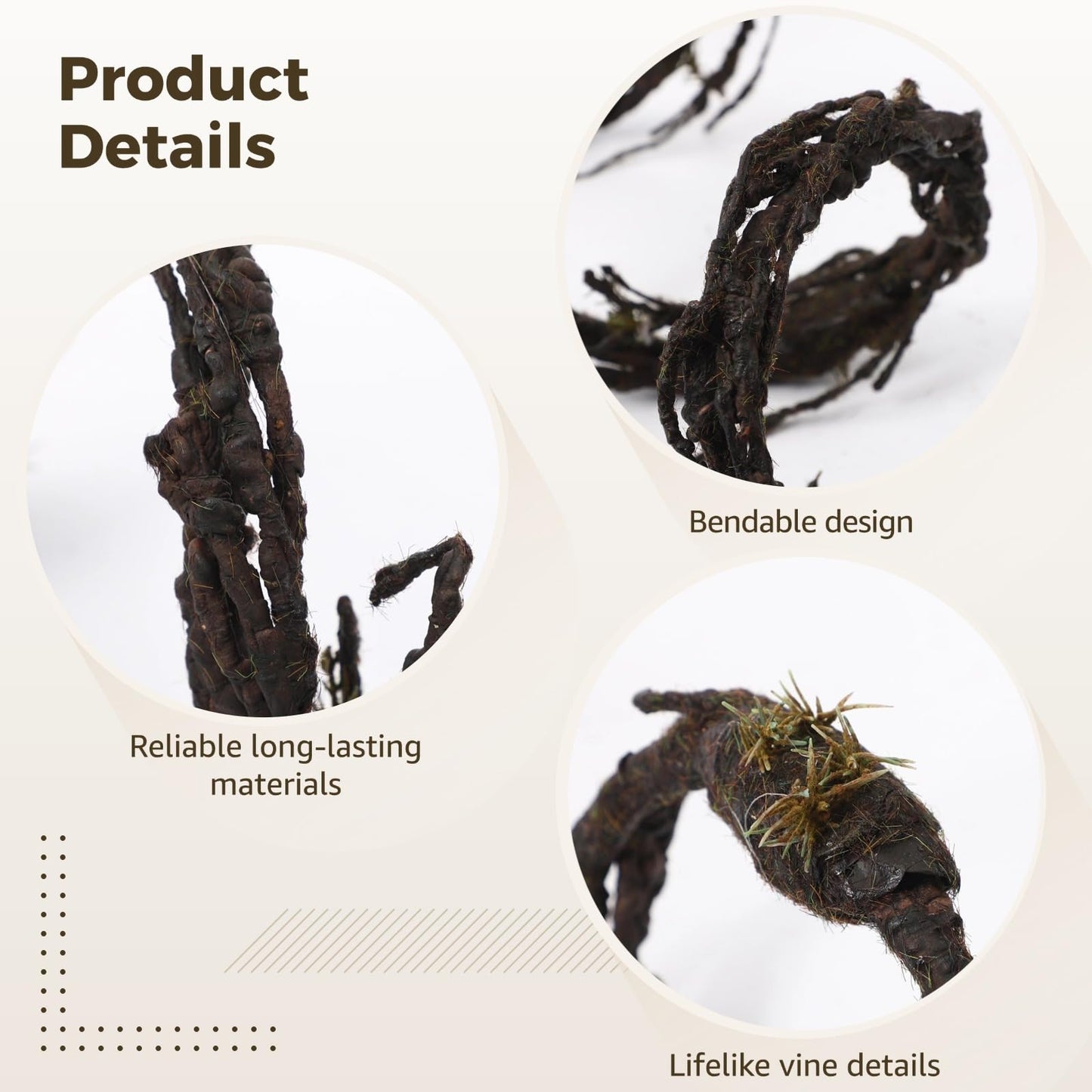 Calolin 98 in Bendable Artificial Tree Vines with Moss, Fake Plants Twigs Wall Hanging Decoration Garland, Realistic Twig Branch for Home Garden Wedding Wall Door Decoration