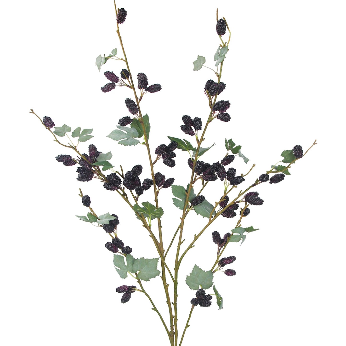 CITYES 2 Pcs Faux Berry Stems Realistic Black Raspberry Berries Flowers Faux Mulberry Picks Artificial Flowers Branches for Indoor Home Decor Vase Thanksgiving Farmhouse Christmas DIY Mantel Harvest