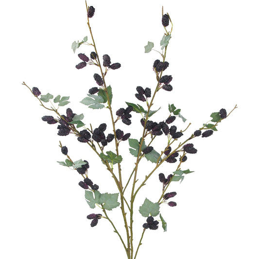 CITYES 2 Pcs Faux Berry Stems Realistic Black Raspberry Berries Flowers Faux Mulberry Picks Artificial Flowers Branches for Indoor Home Decor Vase Thanksgiving Farmhouse Christmas DIY Mantel Harvest