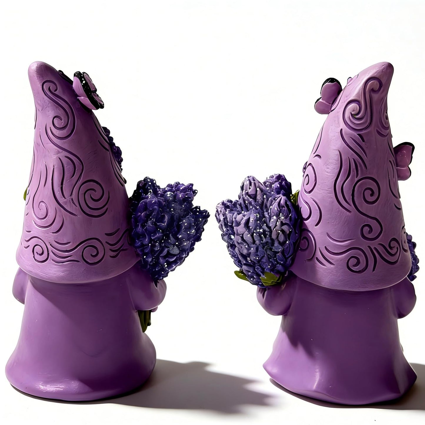 HOHIN Lavender Dream Gnome Set, Spring Purple Swedish Tomte Elf Dwarf Figurines Indoor Home Decor Gnomes for Summer Display & Gift (Dreamy Lavender 2pcs1)