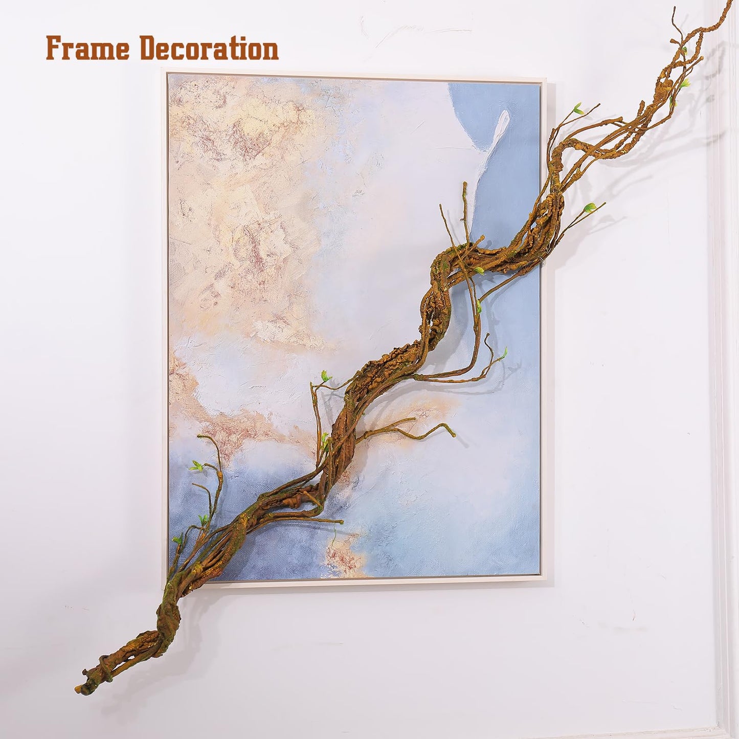 Fosolasi 66.9in Flexible Artificial Wall Hanging Plants Tree Trunk Fake Cherry Blossom Branches Wood Twigs Twisted Cane Vine Grape Garland for Wedding Outdoor Garden Home Room Christmas Decoration