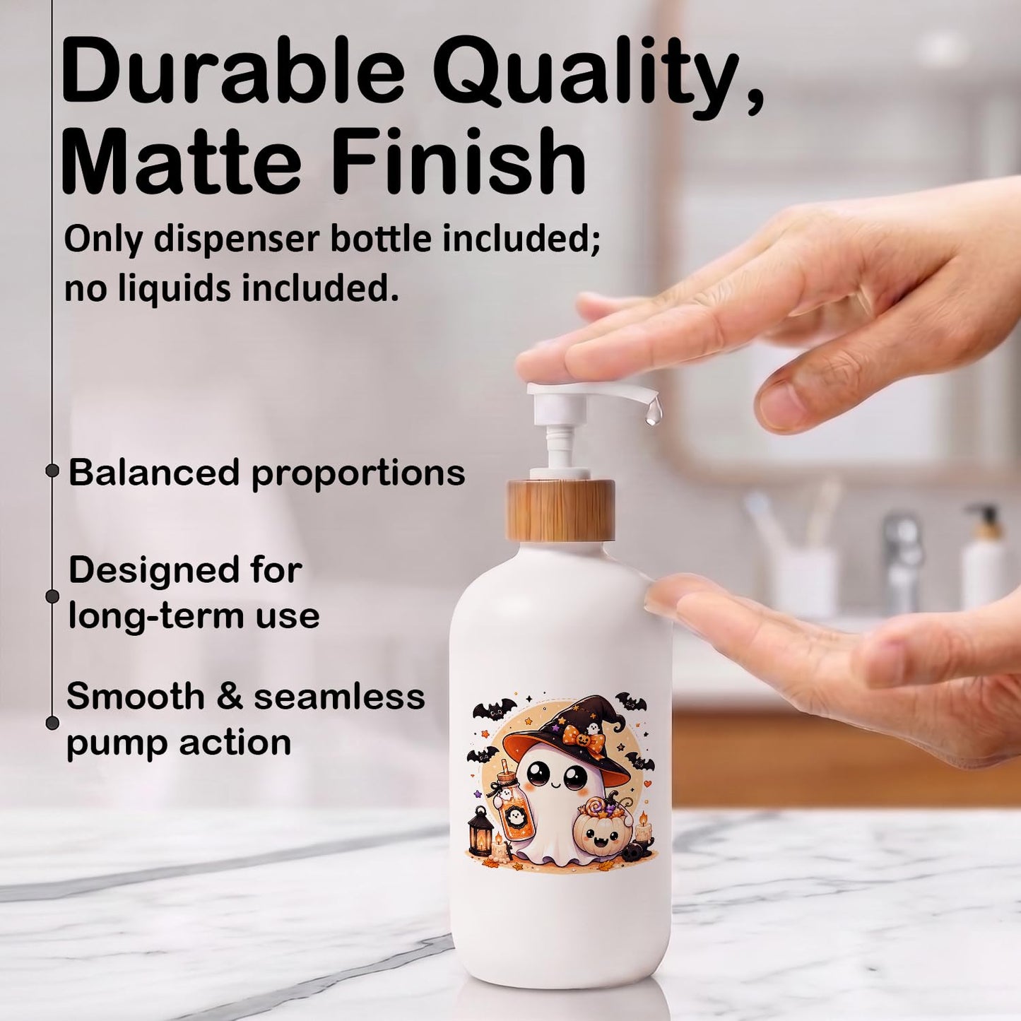 Nincaishin Halloween Ghost Glass Soap Dispenser with Pump