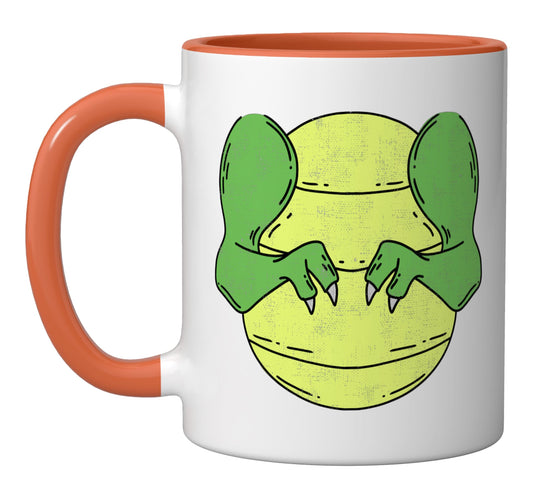 T-Rex Costume Halloween Ceramic Mug, Orange/White