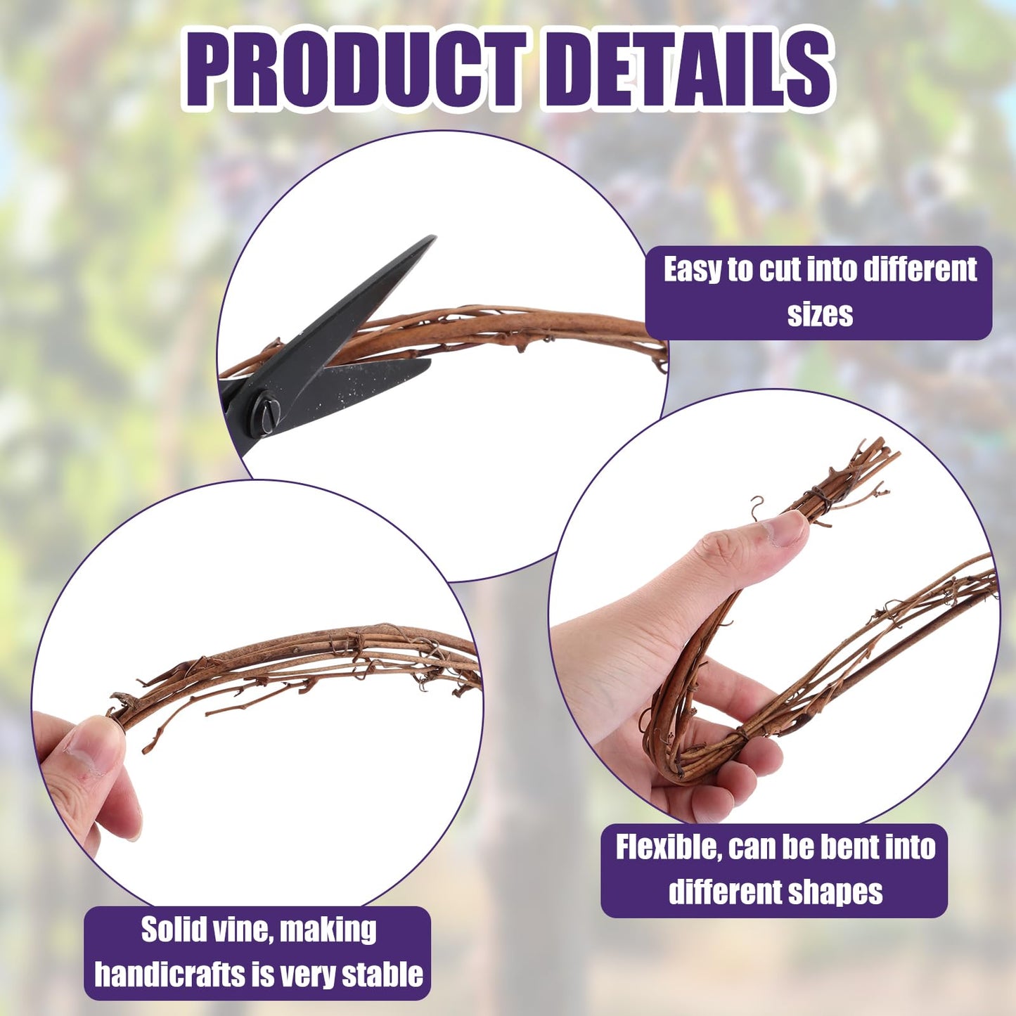 LDHHYH 9 PCS 15 Feet Grapevine Garland, Natural Grapevine Wreath for Crafts, Twig Wreath Twig Garland, Grape Vine Wreaths for Crafts Wedding House Holiday Door Wall Decor