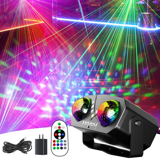 Yiixuyo - Party Disco Strobe Ocean Star Projector Dj Dance Light Sound Activated with Remote Control Stage Rave for Parties Bar Birthday Wedding KTV Christmas Halloween Dancing Décor.