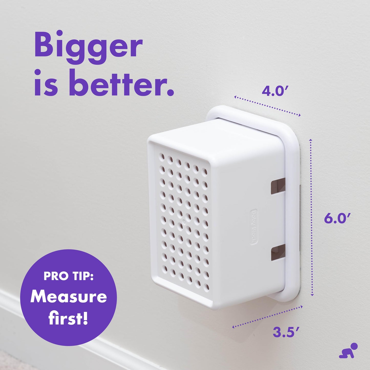 Large Outlet Cover Box for Outlet Covers Baby Proofing – Extra Large Baby Proof Outlet Cover Box for Bulky Plugs, Doorbell Transformers, Wide Adapters & Power Bricks