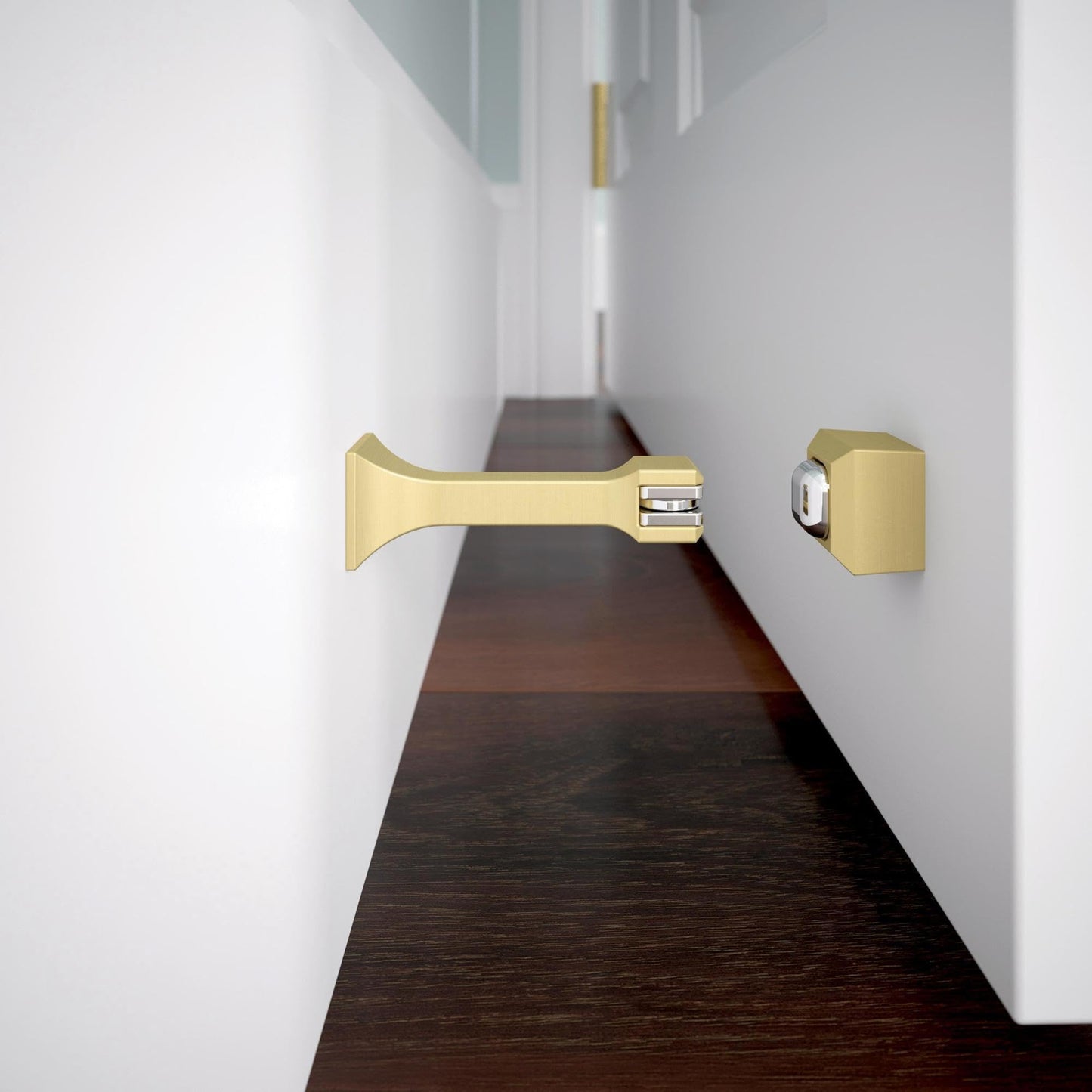 Franklin Brass Classic Edge (2-Pack) 3" Magnetic Door Stop Modern Gold Magnetic Door Catch Stoppers for Bottom of Door Holder to Keep Door Open Protects Wall Solid Rigid Magnet Door Stop B47313K-117-C