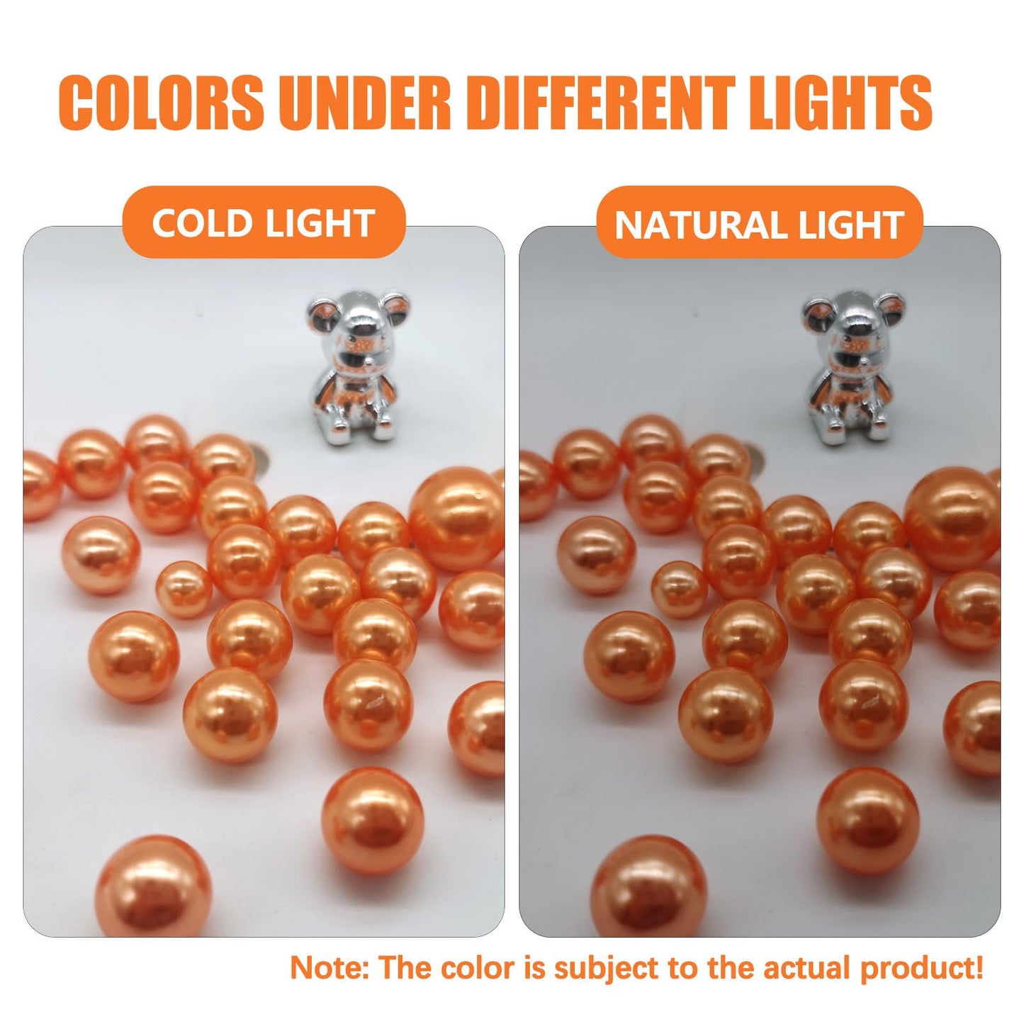 Black Orange Halloween Vase Filler | 150PCS Pearls Bead for Centerpieces Vases | 8/14/20 mm No Hole Beads, Fake Pearls for Wedding Birthday Theme Party Table Centerpieces Decor