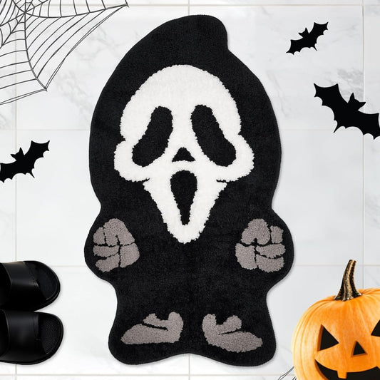 GAGEC Halloween Rug Ghost Bathroom Rugs Spooky Decorative Bath Doormat Entrance Rug Tub Home Living Room Bath Mat Floor Door Mat Decoration Indoor Outdoor 18 x 31 Inch