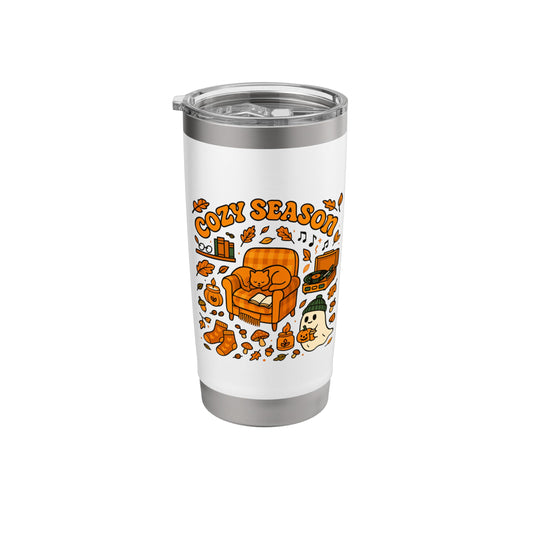Halloween Cat Fall Cozy Season Stainless Steel Insulated Tumbler