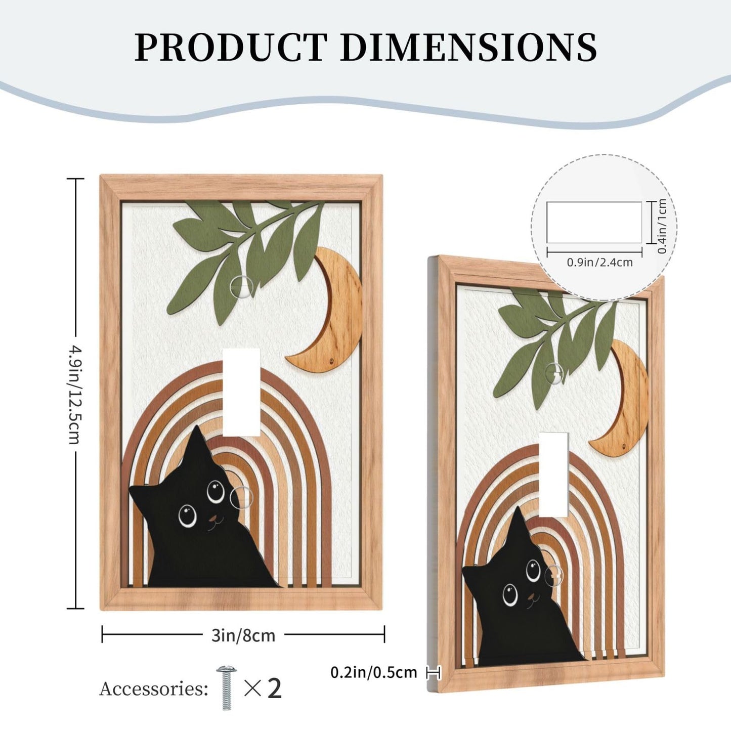 Decorative Art Light Switch Covers Boho Cat Under Moon Single Toggle Outlet Decorative Switch plate Faceplate GFCI Light Switch Covers for Home Decor
