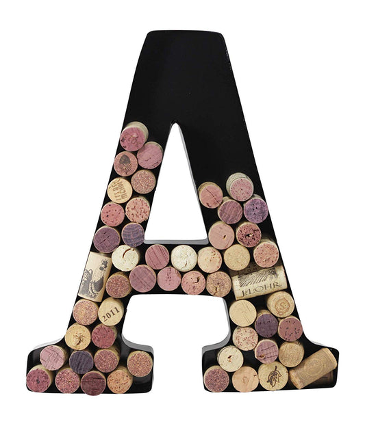 Made Easy Kit Metal Letter Wine Cork Keepsake Saver & Holder Monogram w/Free Wall Mount Kit A-Z (Letter A, Large)