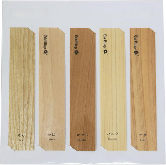 OrcVillage Premium Wooden Bookmarks Set of 5 – Handcrafted from Native Japanese Wood, Slim Page Markers with Unique Natural Aroma for a Calming Reading Experience